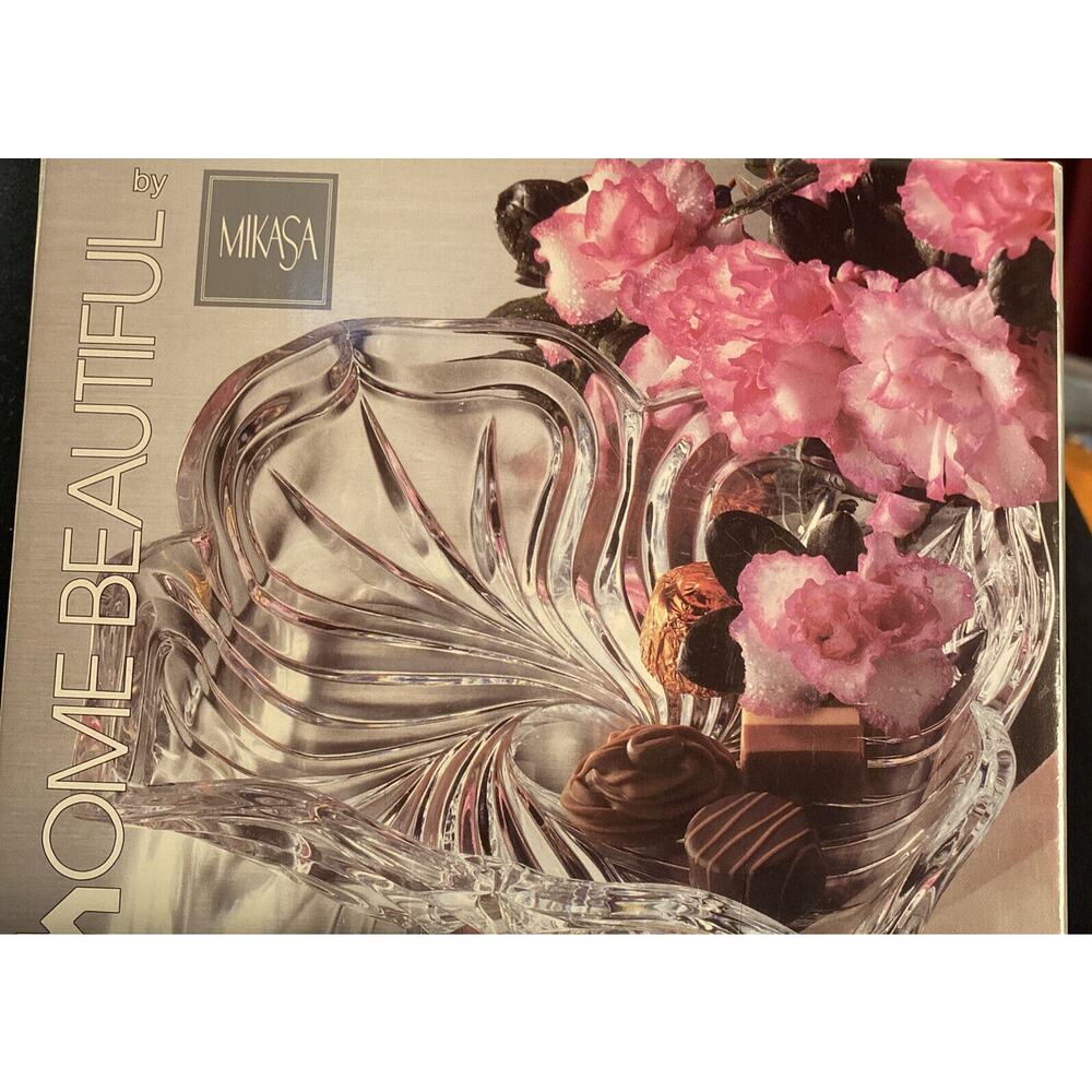 Lead Crystal 8” Bowl Mikasa Mystic Suite Flower NEW!